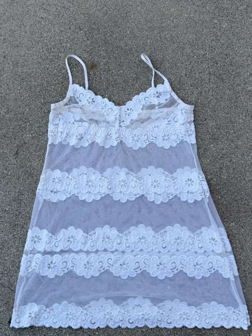 vintage‎ Y2K Rampage white sheer floral lace babydoll slip dress Size 2X